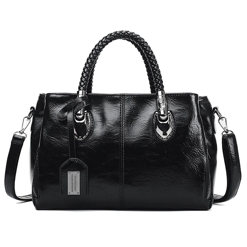 Soft Leather Boston Shoulder Bag - Wow Store