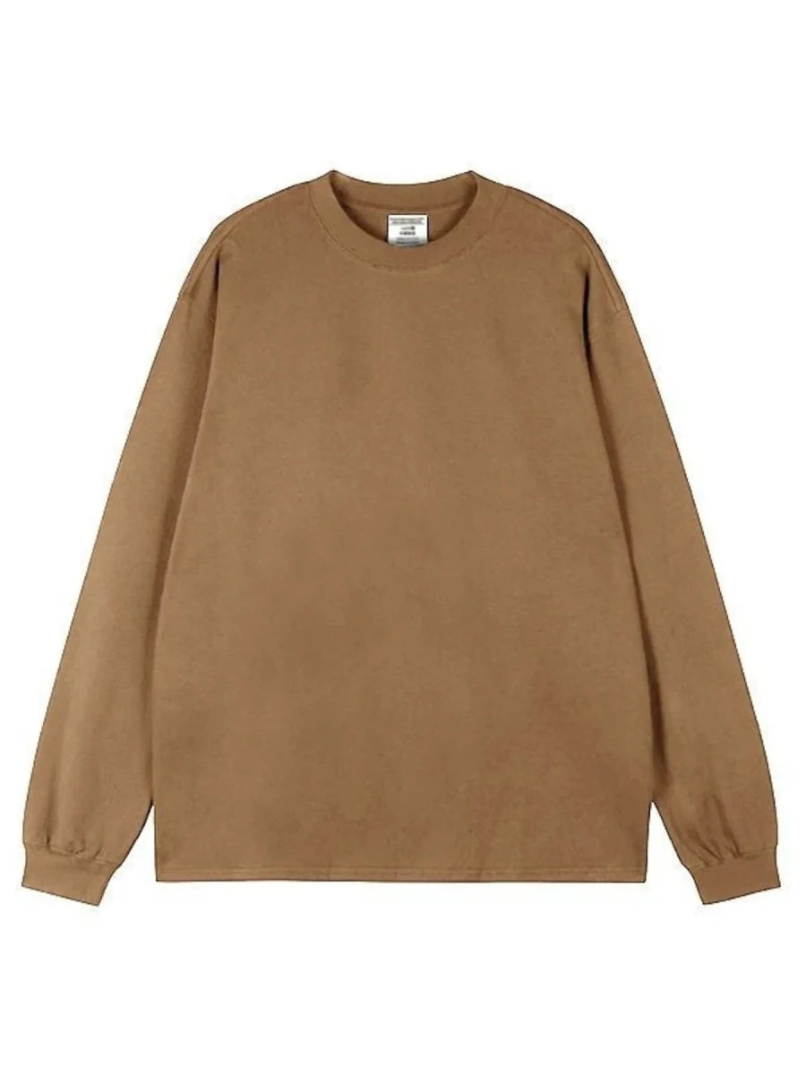 Soft Touch Men's Plus Size Round Neck Long Sleeve T-Shirt - WowStore.live