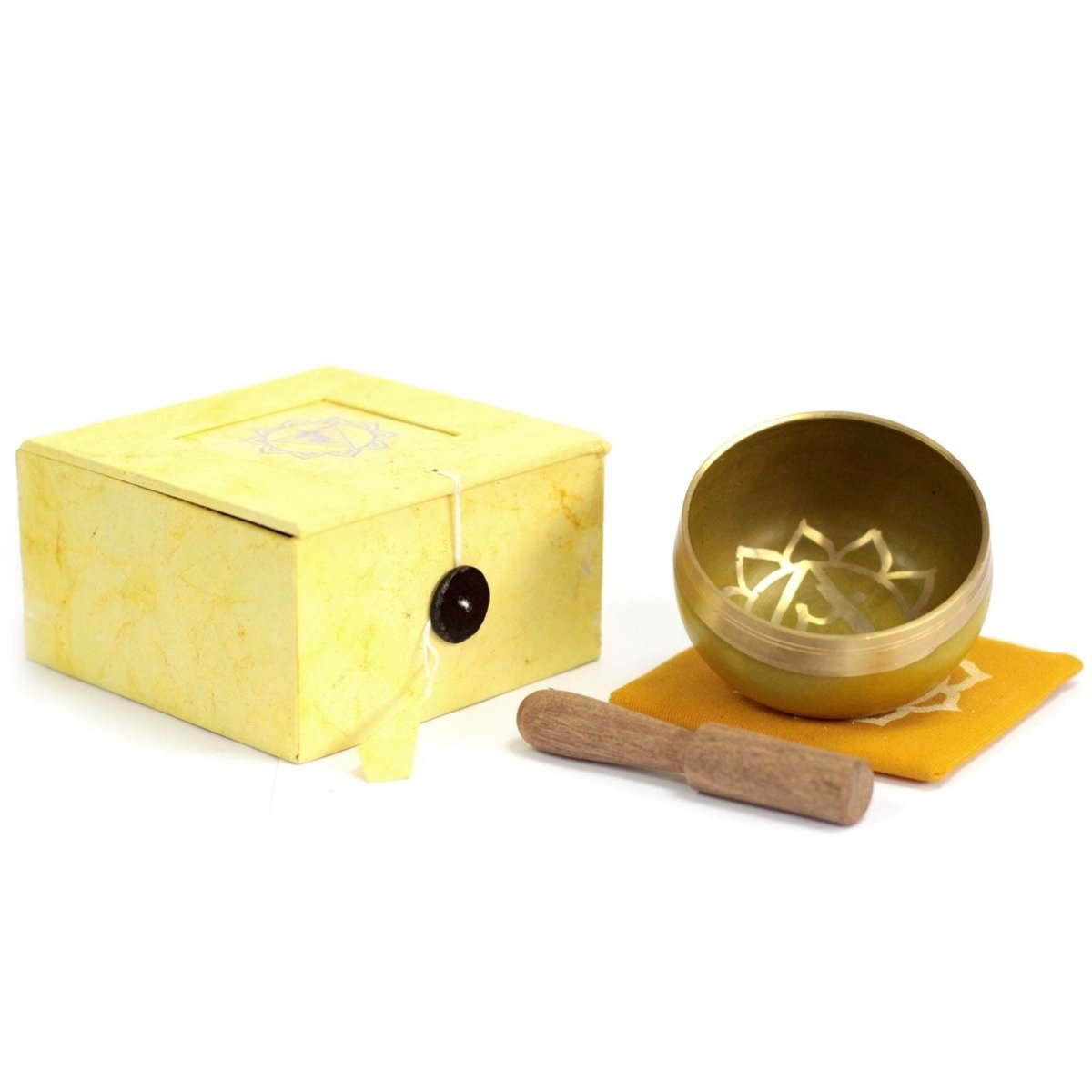 Solar Plexus Chakra Singing Bowl - Hand - Hammered Brass Alloy with Cushion and Mallet | wowstore.live - Wow Store