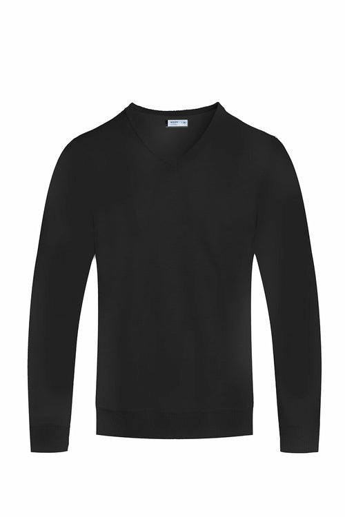Solid Vneck Knit Pullover Sweater - Wow Store