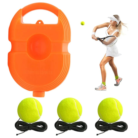 Solo Tennis Trainer Rebound Ball Kit with 3 Balls – Portable Orange Training Equipment | wowstore.live - Wow Store