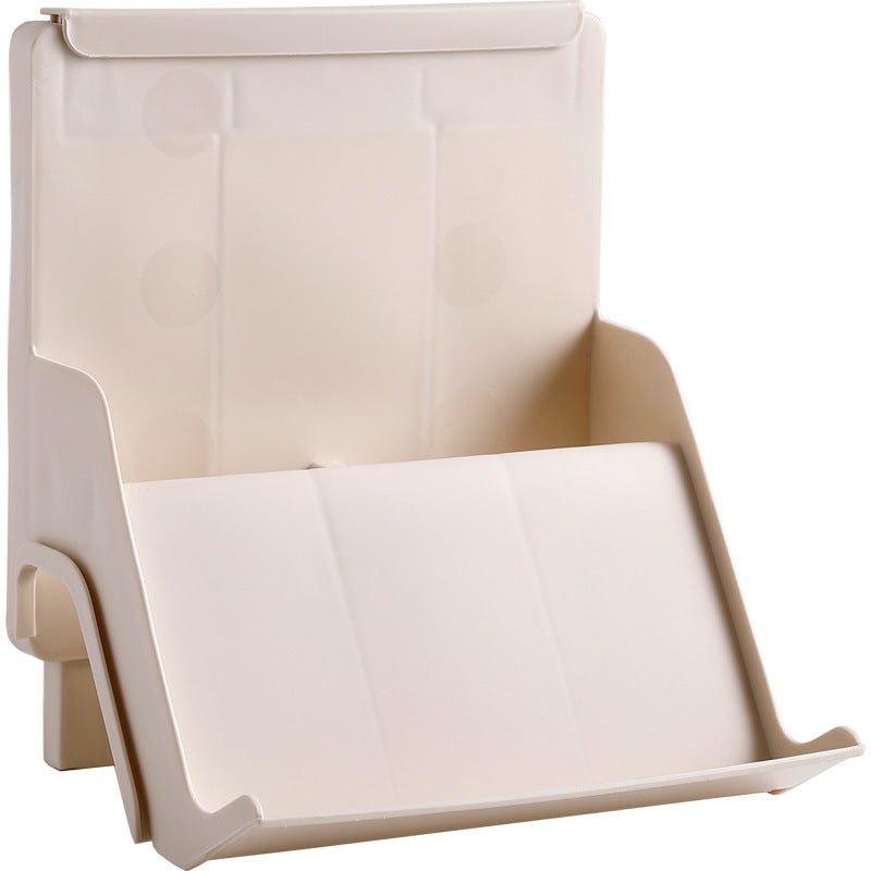 Losse beige schoenenmodule met een hoge rug en een schuin bakje