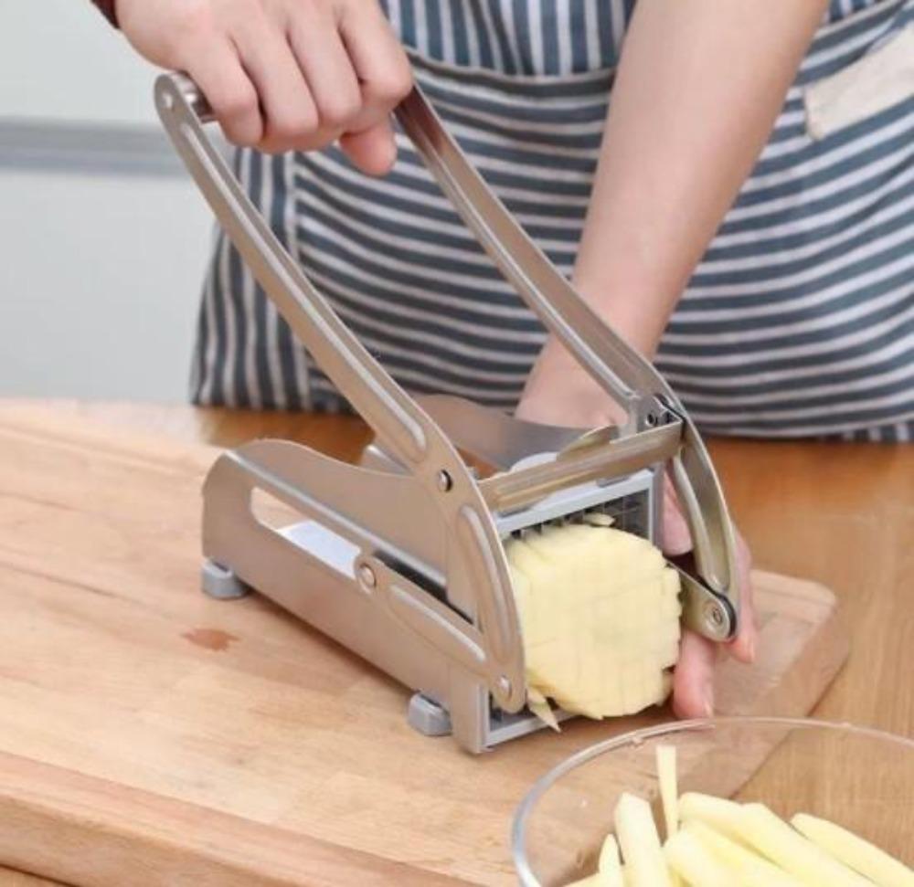 Stainless Steel French Fries and Potato Cutter with 2 Different Blades - Wow Store