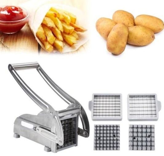 Stainless Steel French Fries and Potato Cutter with 2 Different Blades - Wow Store