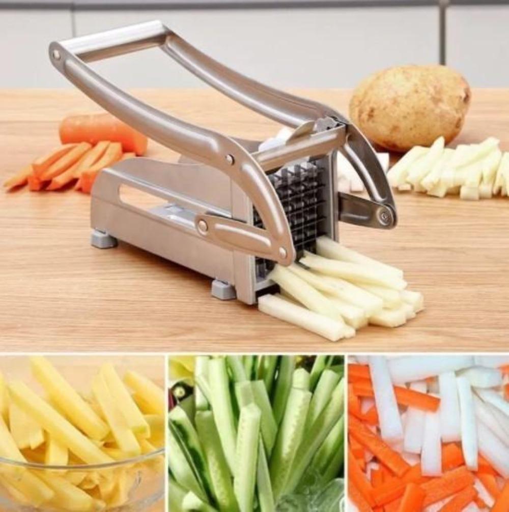 Stainless Steel French Fries and Potato Cutter with 2 Different Blades - Wow Store
