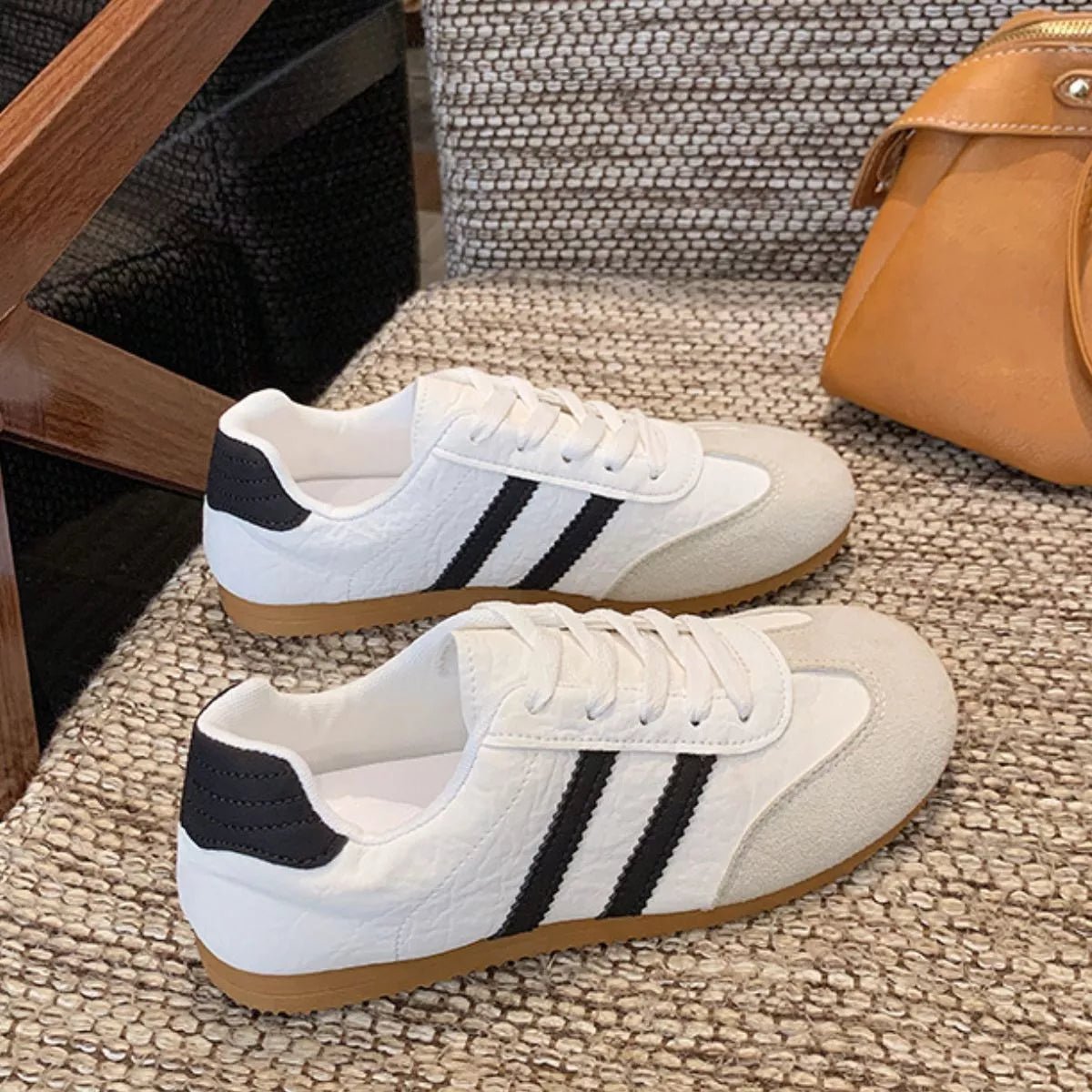 Striped Lace Up Casual Sneakers - Wow Store