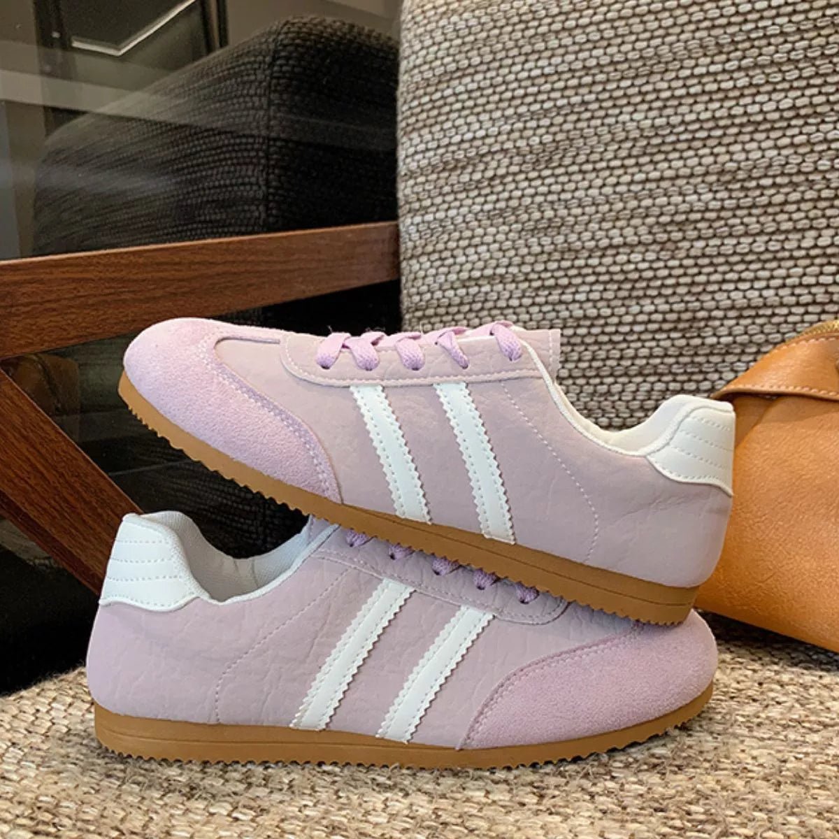Striped Lace Up Casual Sneakers - Wow Store