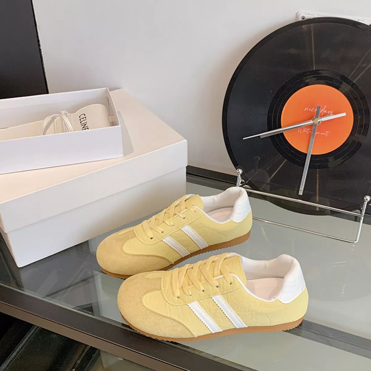 Striped Lace Up Casual Sneakers - Wow Store