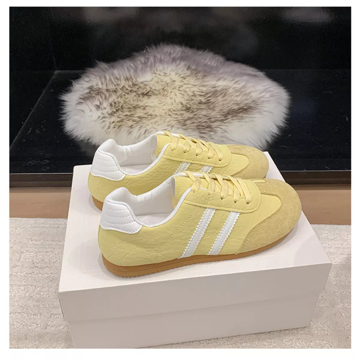 Striped Lace Up Casual Sneakers - Wow Store