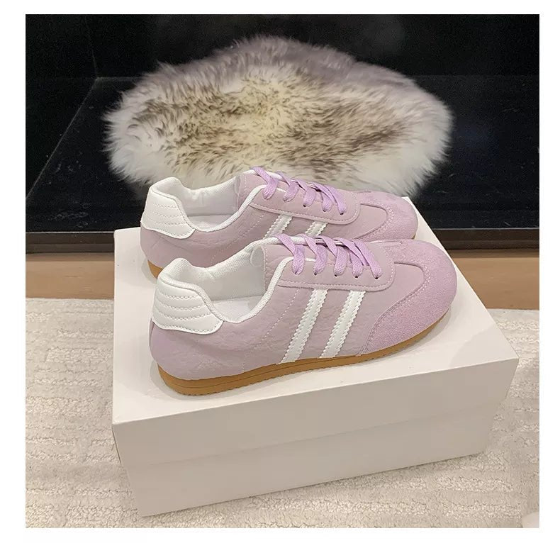 Striped Lace Up Casual Sneakers - Wow Store