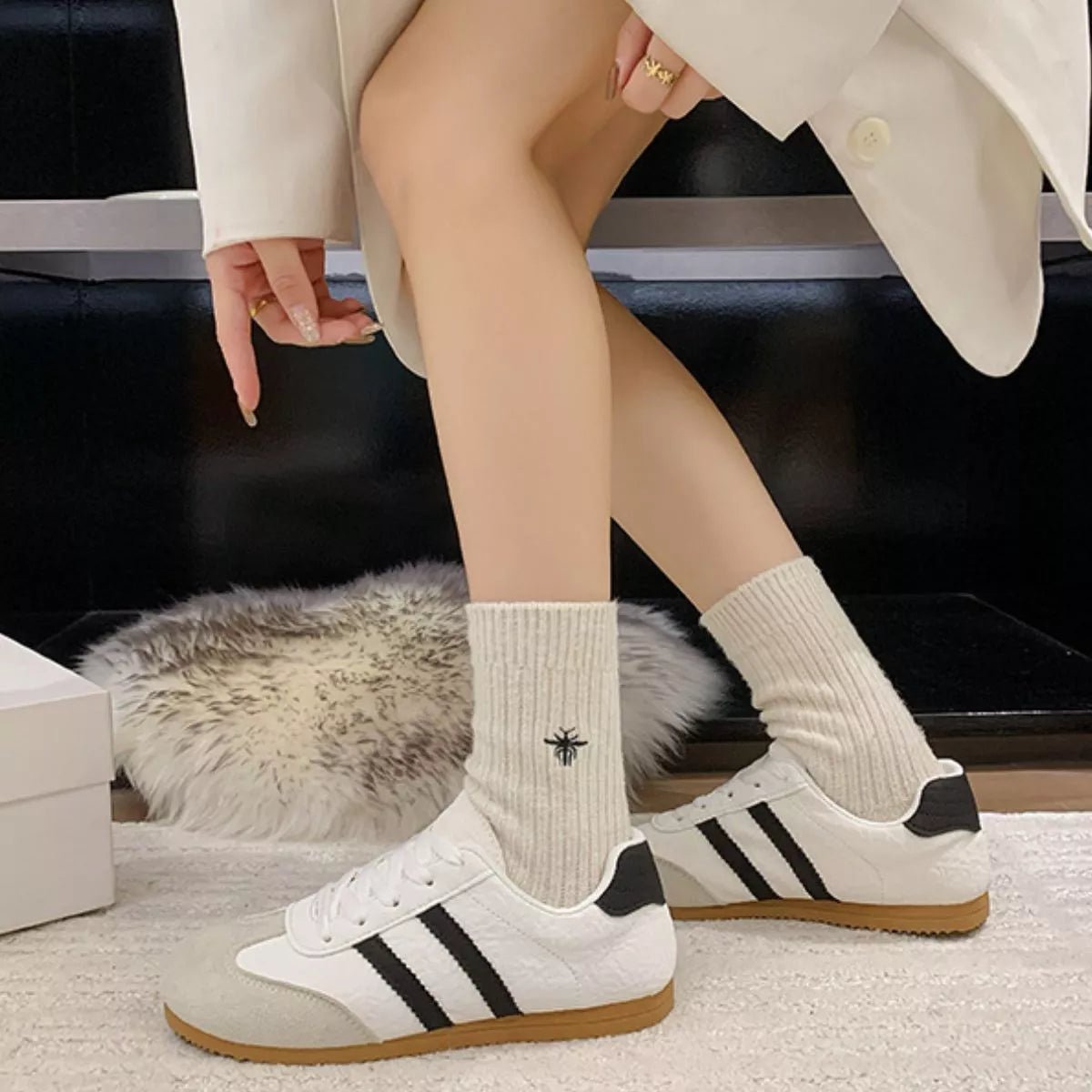 Striped Lace Up Casual Sneakers - Wow Store