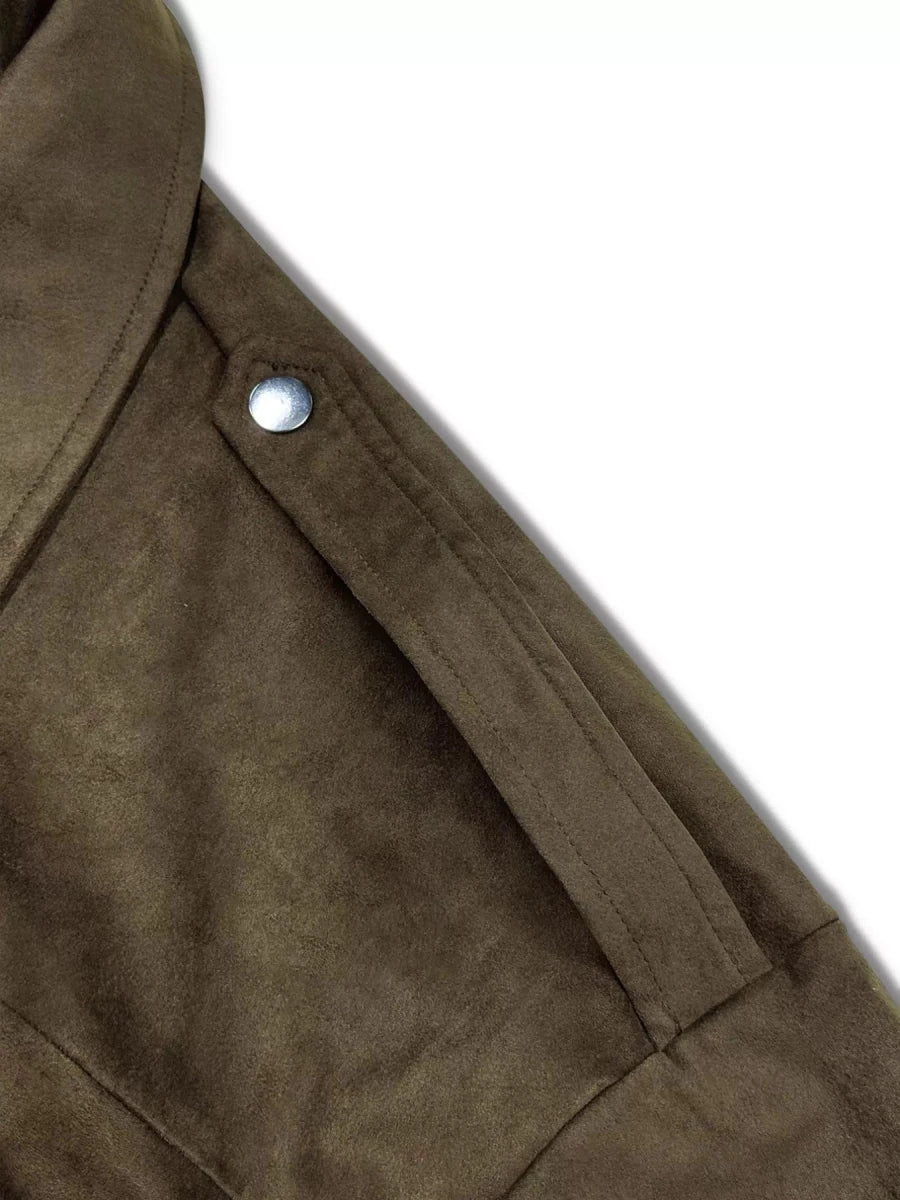 Suede Cropped Bomber Jacket - Wow Store