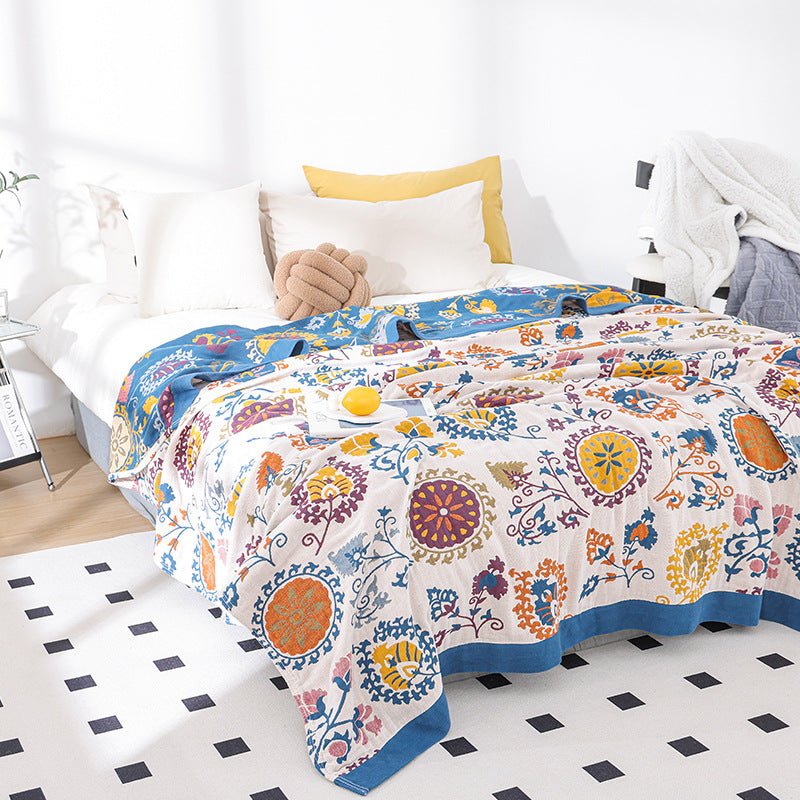 Suzani Flower Jacquard Gauze Blanket