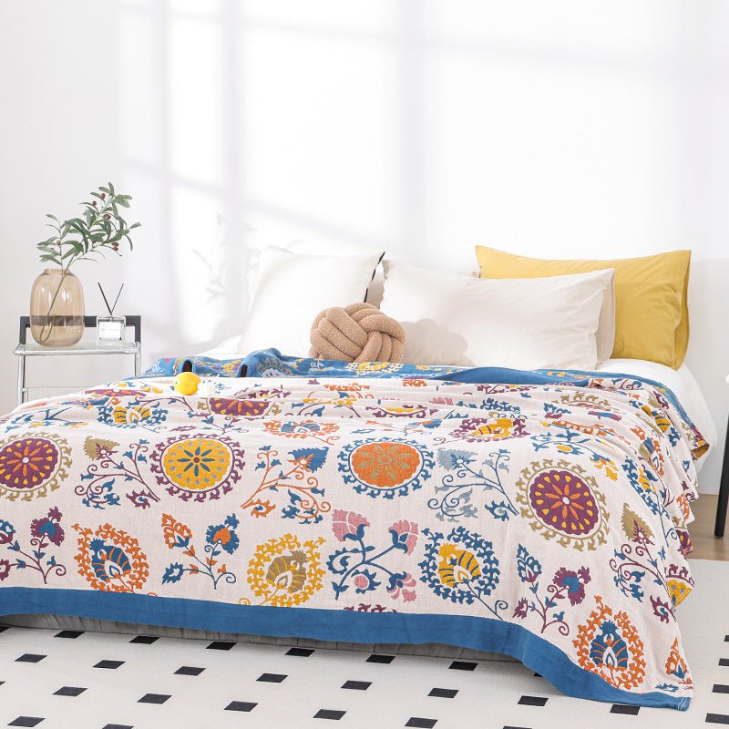 Suzani Flower Jacquard Gauze Blanket — view 4