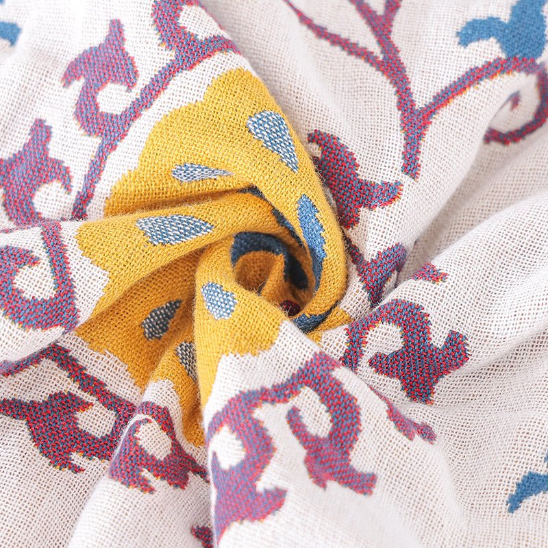 Suzani Flower Jacquard Gauze Blanket — view 2