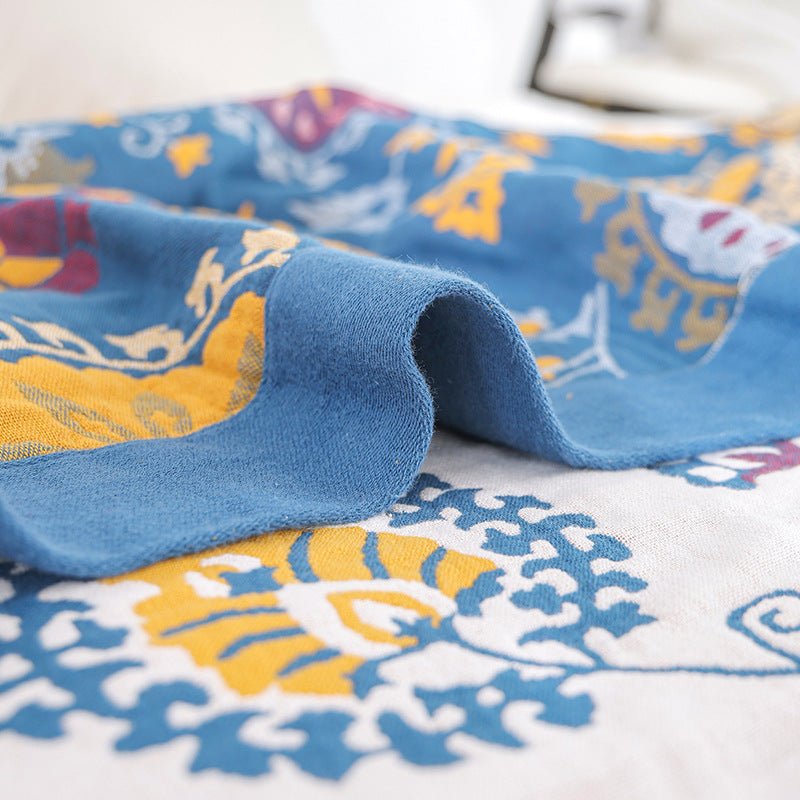 Suzani Flower Jacquard Gauze Blanket — view 3