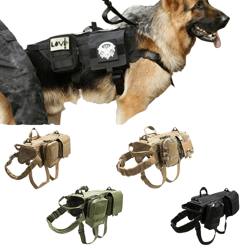 Tactical Military Dog Harness - No - Pull, Heavy Duty with MOLLE System | WOW Store - Wow Store
