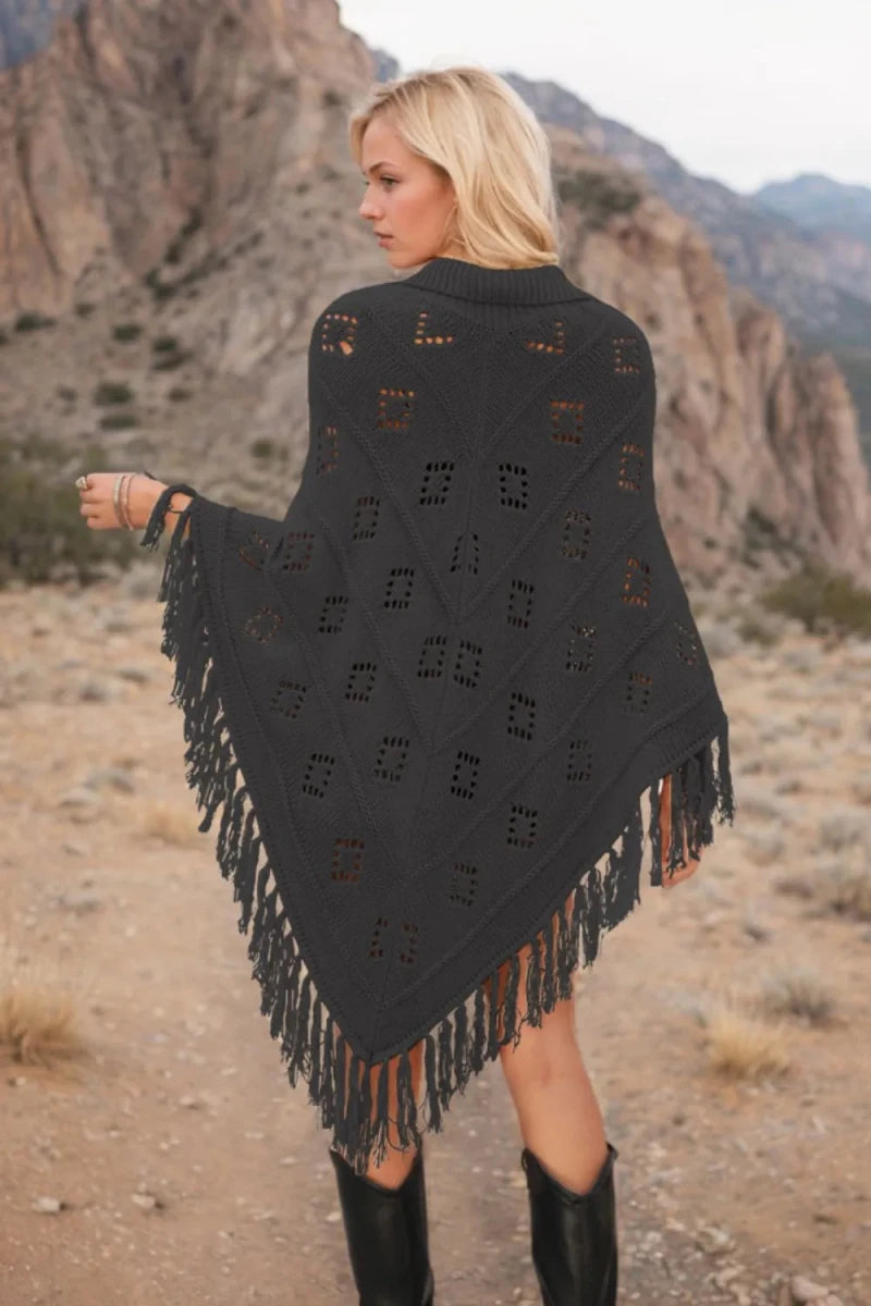 Tassel Hem Knit Cover Up - Wow Store