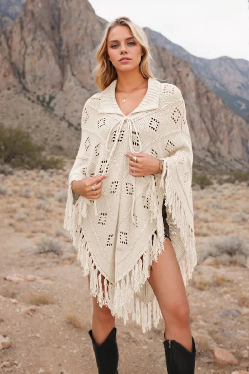 Tassel Hem Knit Cover Up - Wow Store