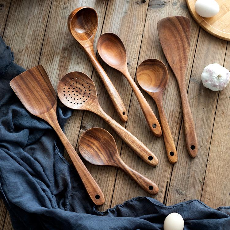 Teak Wood Non - Stick Cookware 7 - Piece Set - Wow Store