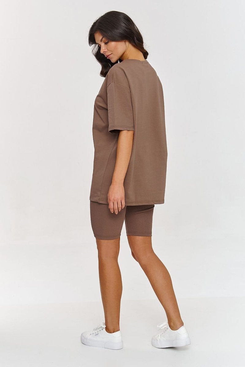 The Casual T-shirt with fitted turtlenecks Set Makadamia - Wow Store - Wow Store