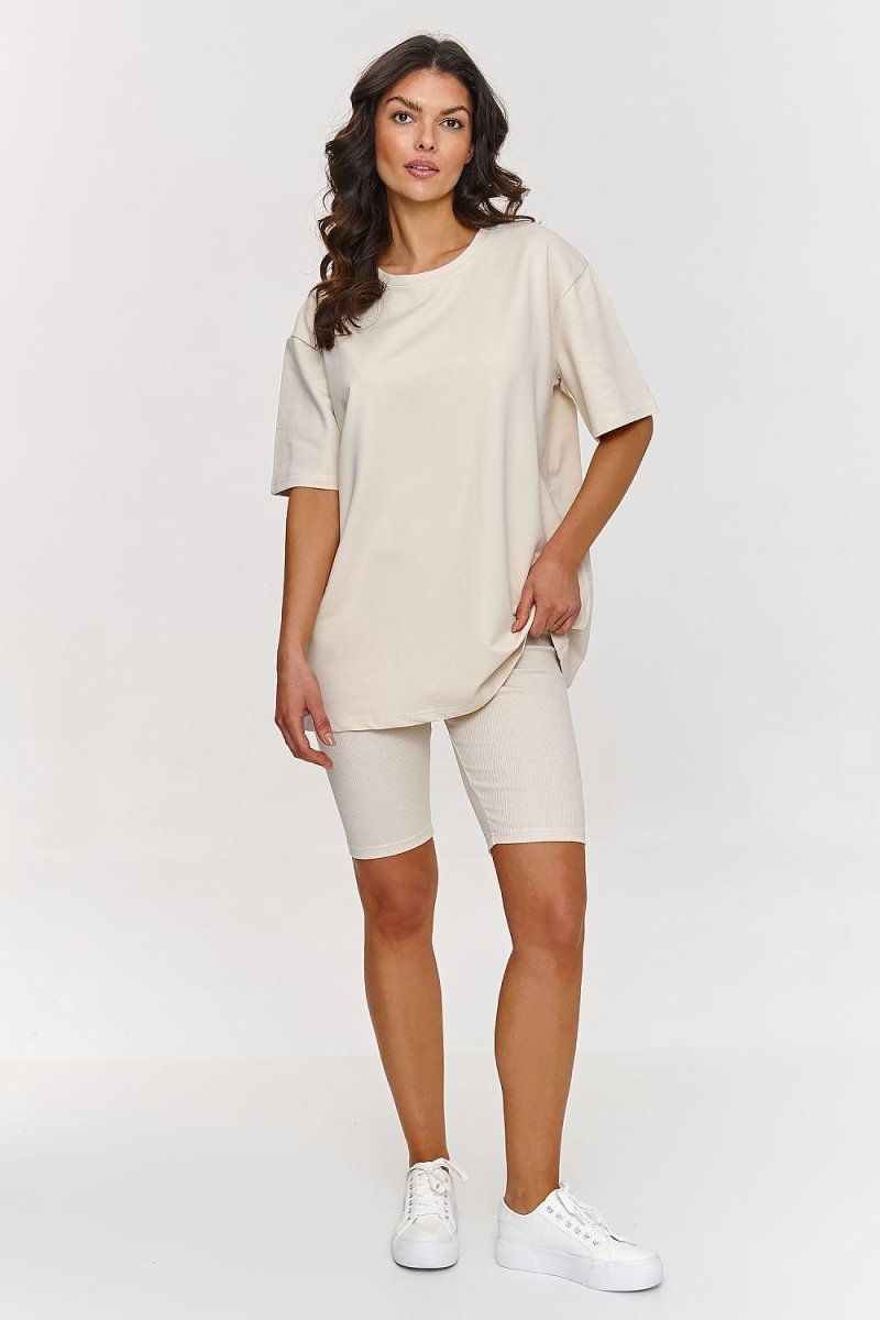 The Casual T-shirt with fitted turtlenecks Set Makadamia - Wow Store - Wow Store