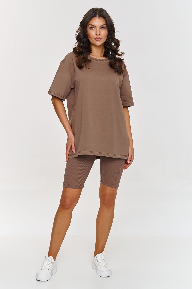 The Casual T-shirt with fitted turtlenecks Set Makadamia - Wow Store - Wow Store