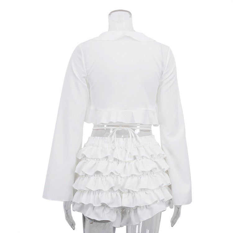 White set on a mannequin, back view