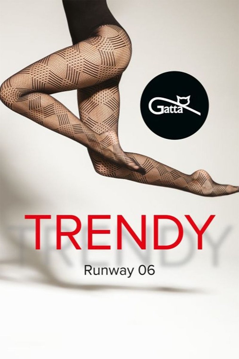Gatta Cabaret Mesh Tights in elegant black, showcasing intricate mesh pattern