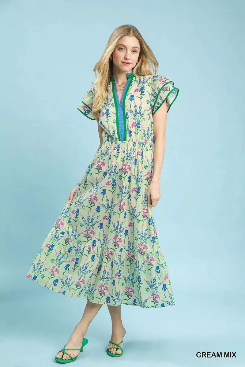 Umgee Mix Floral Midi Dress - WowStore.live