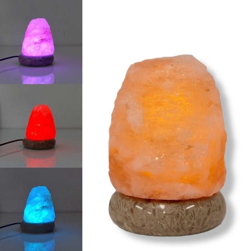 USB Colour Changing Salt Himalayan Lamp - Carved Shape Pink Rock LED - Wow Store