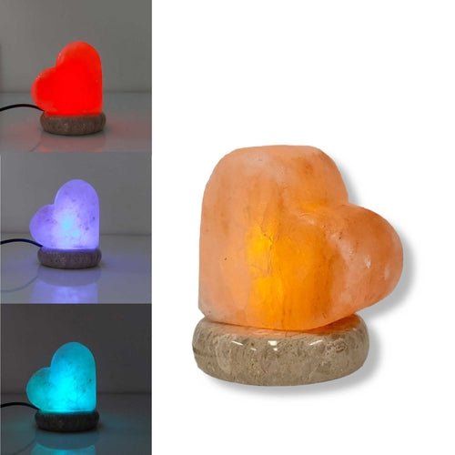 USB Colour Changing Salt Himalayan Lamp - Carved Shape Pink Rock LED - Wow Store