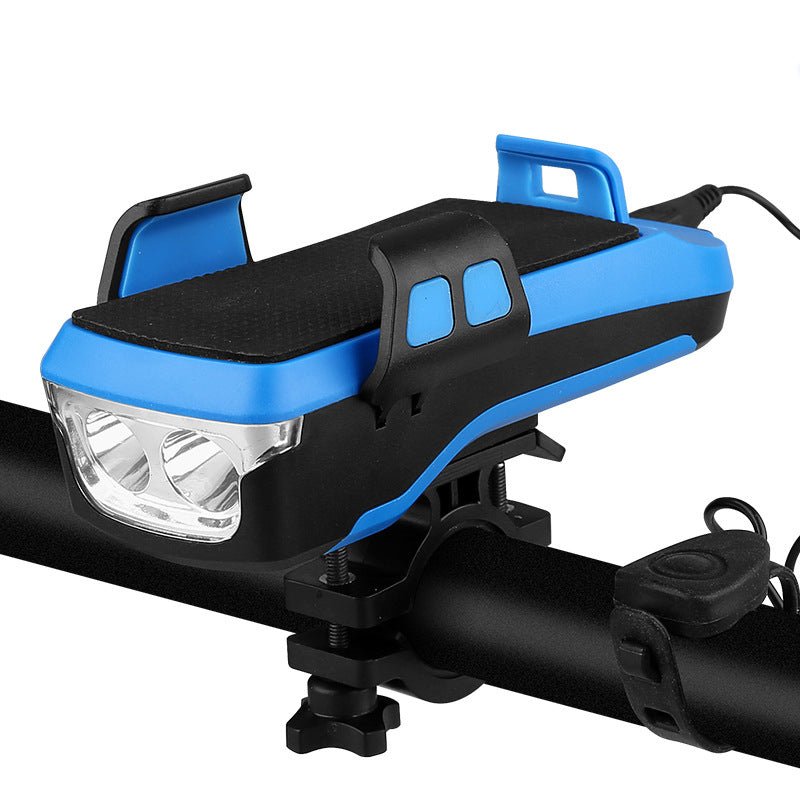 USB Rechargeable Bike Light with Phone Holder and Horn - WowStore.live
