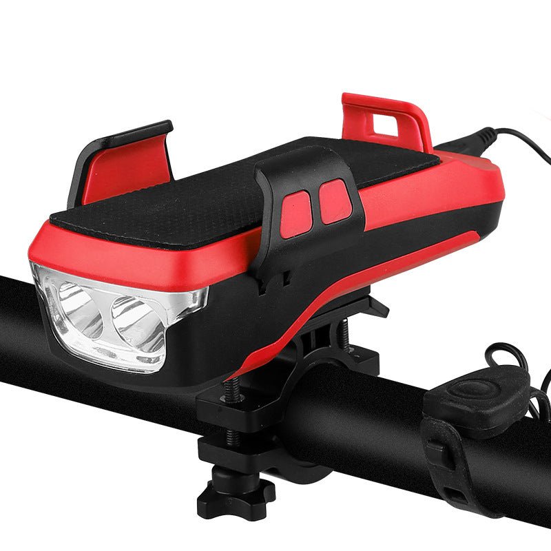 USB Rechargeable Bike Light with Phone Holder and Horn - WowStore.live