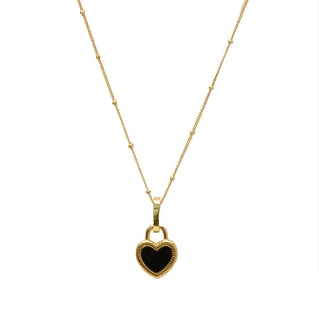 Vintage Double - Sided Heart Pendant Necklace - Wow Store
