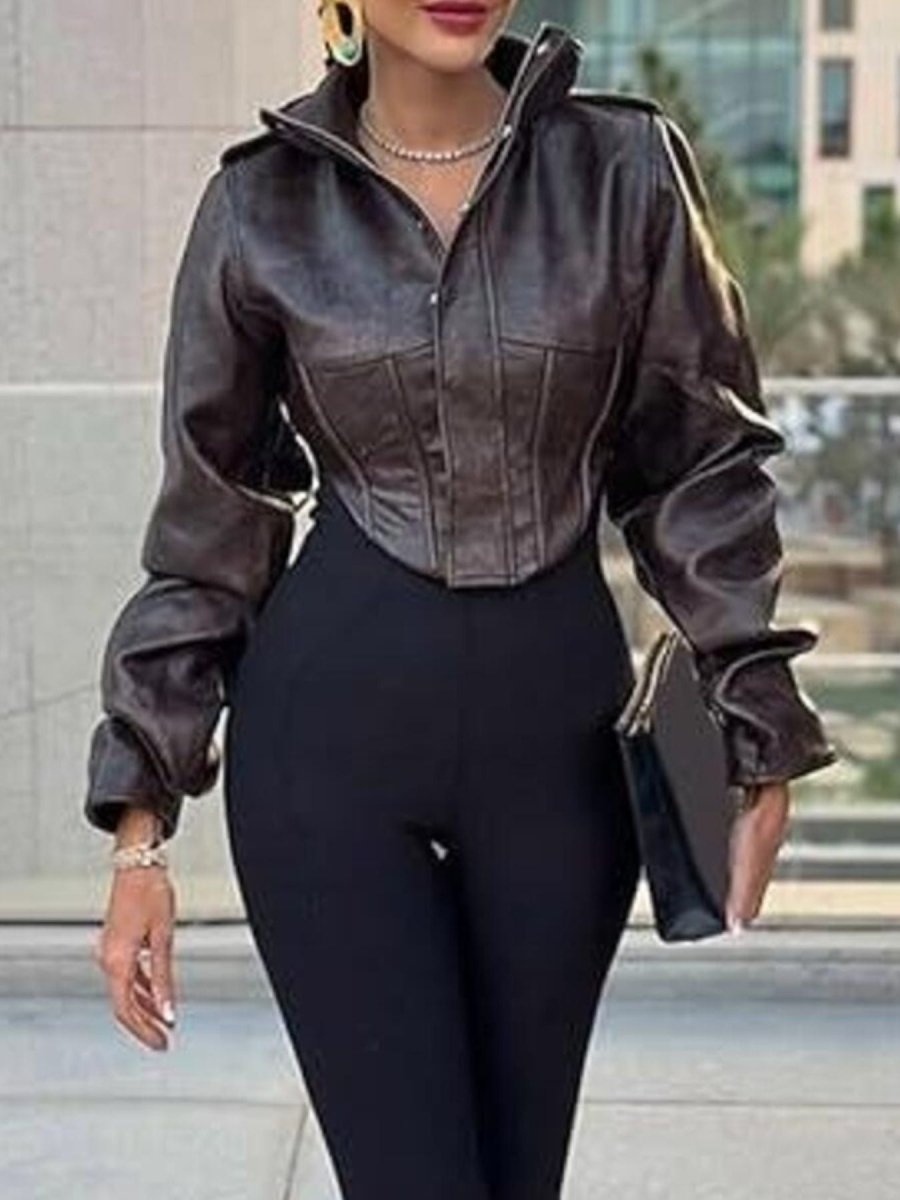 Vintage Style Slim Fit Leather Jacket - Wow Store