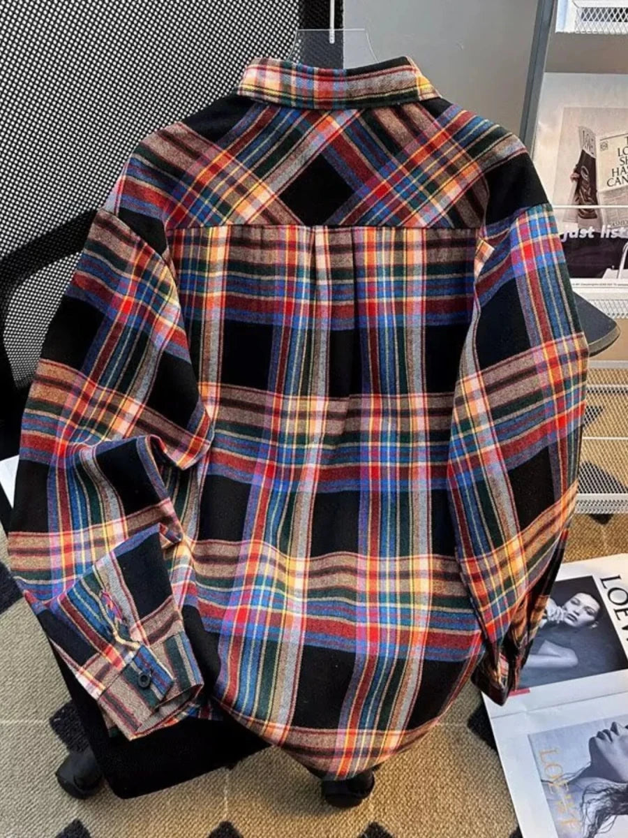 Vivid Style Men's Vintage Plaid Button-Down Shirt - WowStore.live
