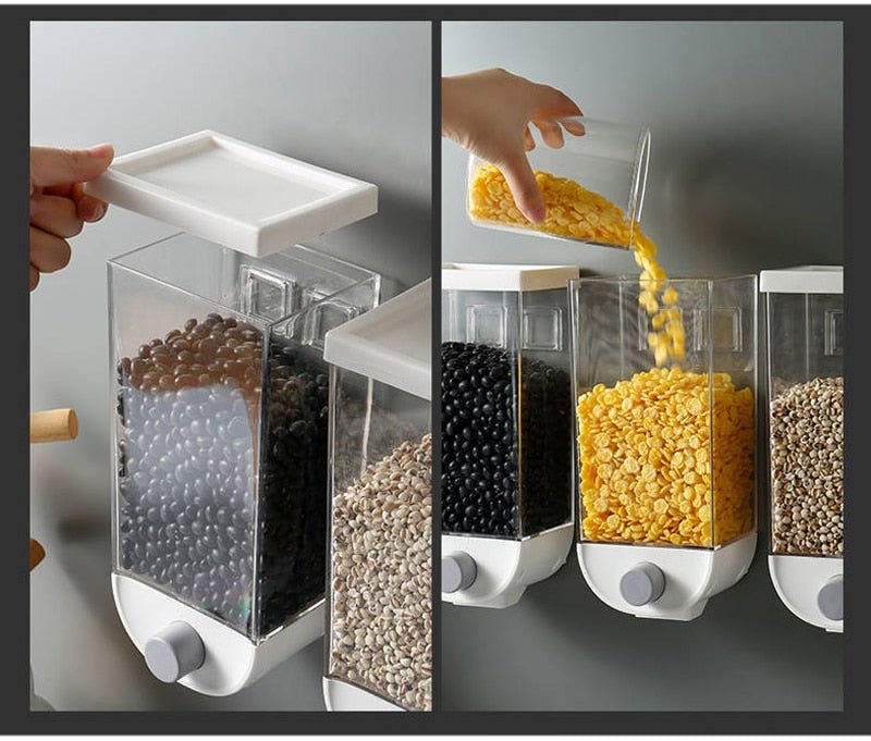 Wall - Mounted Kitchen Multi - Grain Sealed Jars - Wow Store