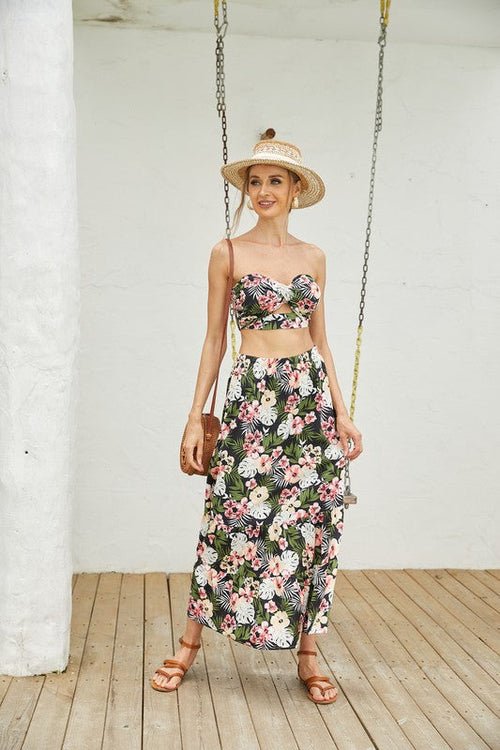 Women's 2Pcs Floral Long Skirt Set - Wow Store