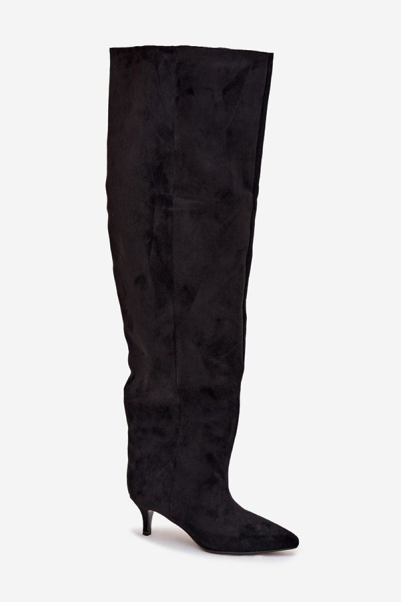 Women's Ankle Heel Boots - Faux Leather Block Heel, Black | WOW Store - Wow Store