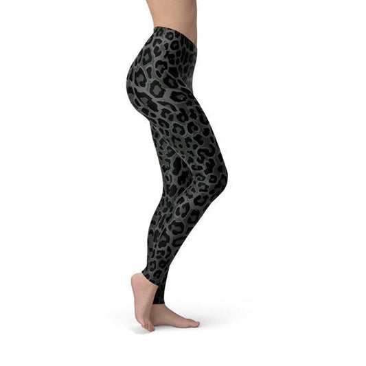 Womens Black Leopard Spots Leggings - Wow Store