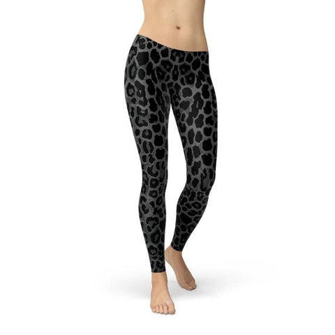 Womens Black Leopard Spots Leggings - Wow Store