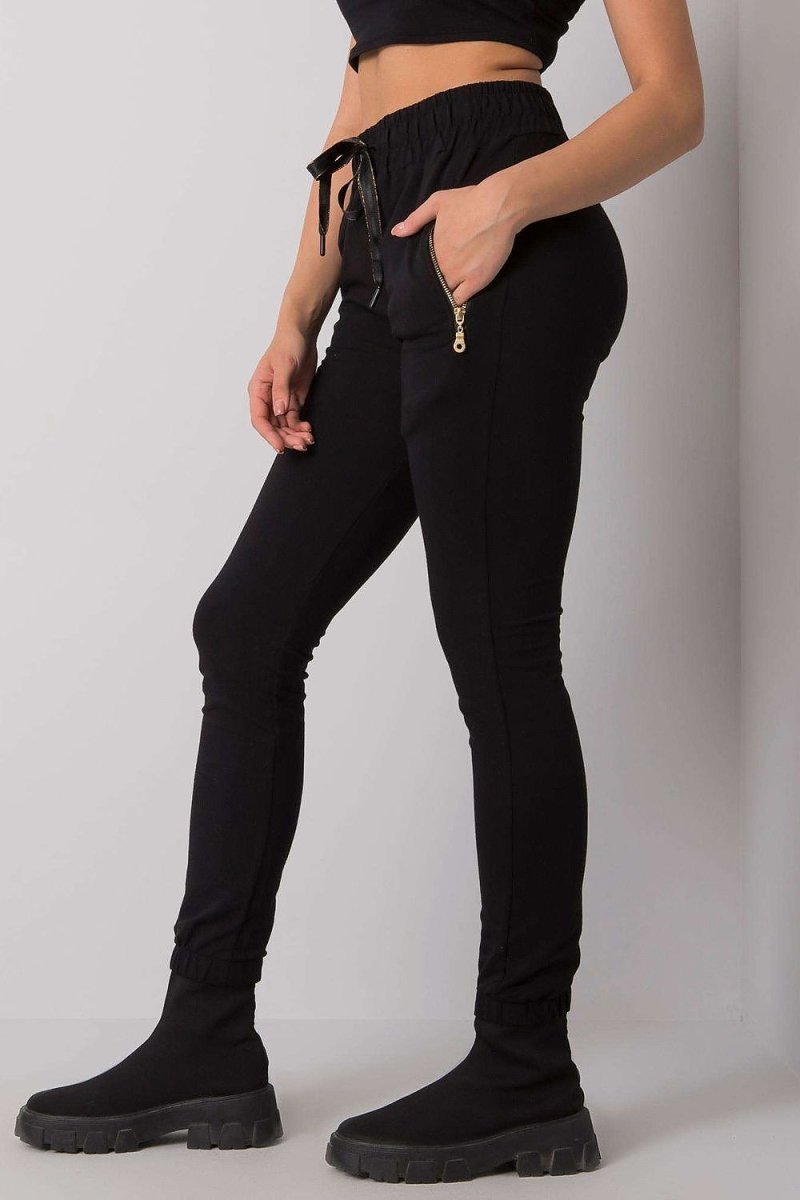 Women's Black Tracksuit Trousers - Soft Cotton Blend Joggers with Elastic Waist | WOW Store - Wow Store