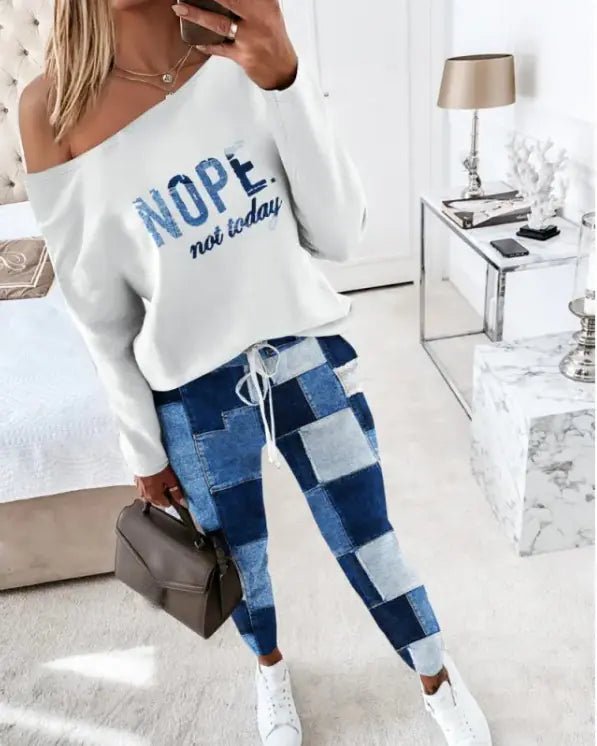 Women's Casual Printed Two - Piece Suit - Wow Store