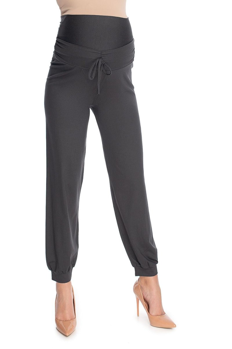 Women's Classic Slim Fit Trousers - High - Waisted Stretch Polyester Blend, Black | WOW Store - Wow Store