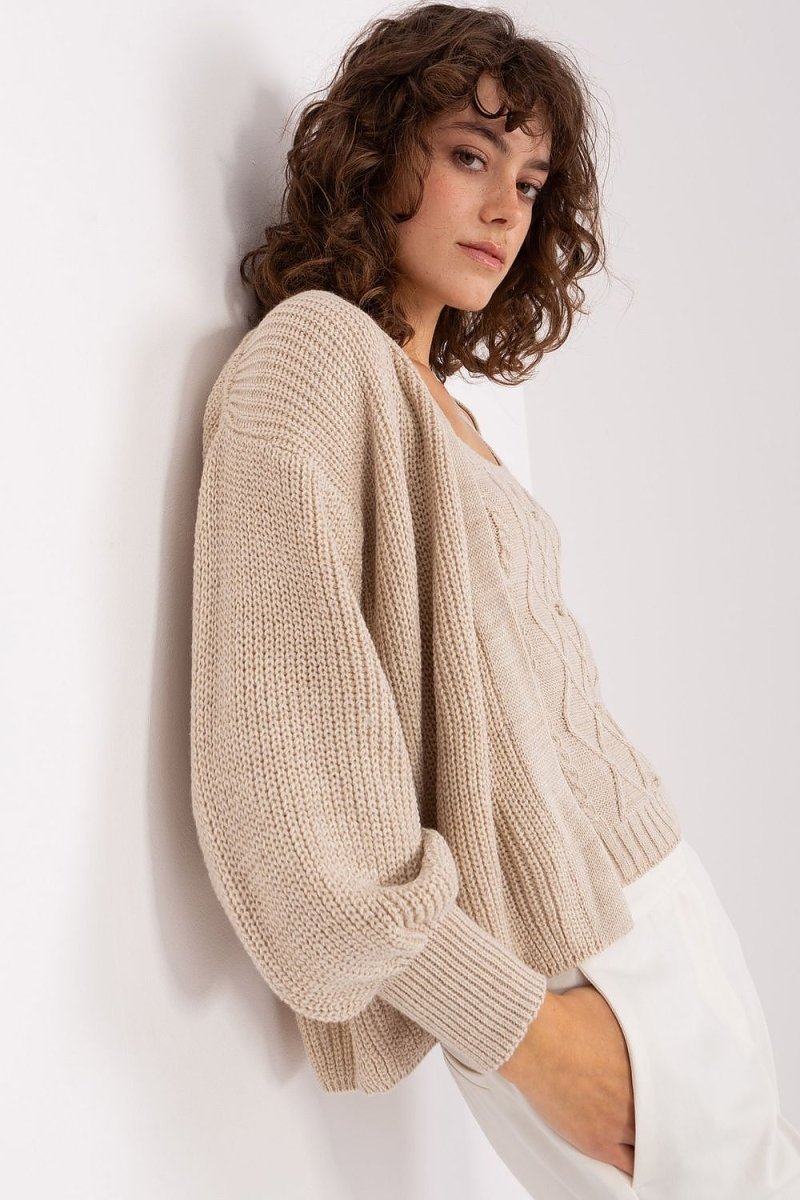 Women's Elegant Open Front Knit Cardigan - Model 187755 Badu | wowstore.live - Wow Store