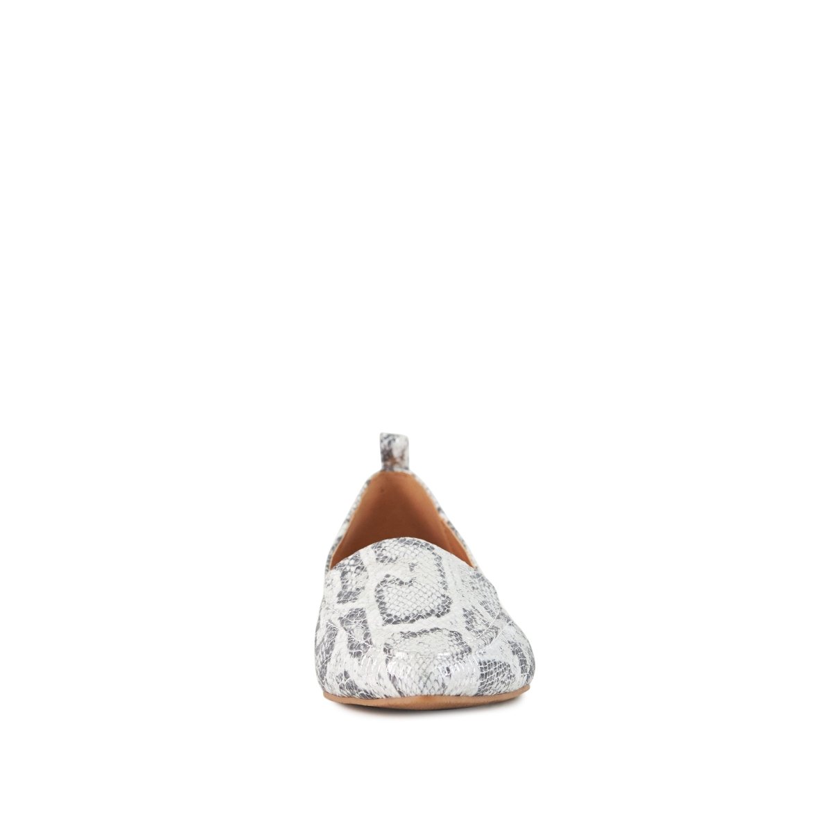 Women's Flat Socialite Silver Snake Skin - Wow Store