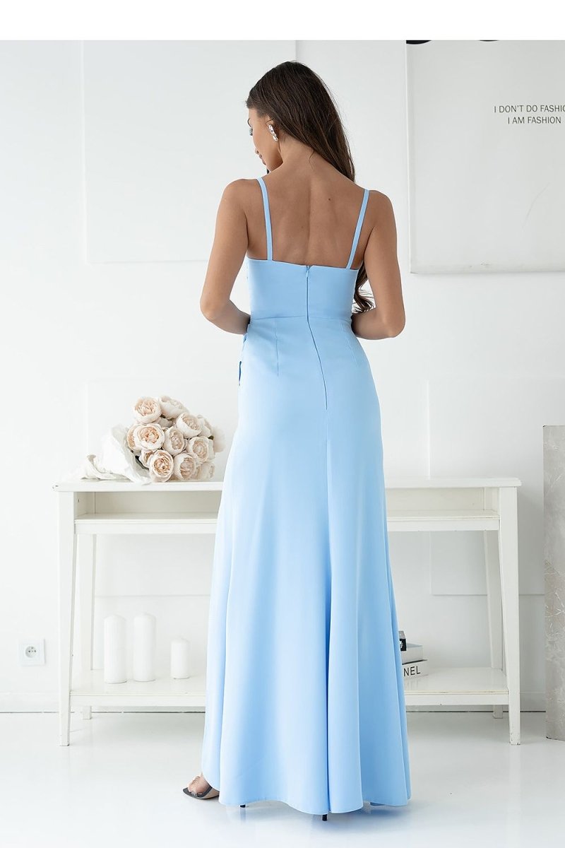 Women's Floral Maxi Dress - V - Neck Long Sleeve Viscose Blend | WOW Store - Wow Store