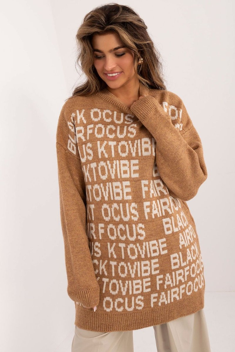 Women's Long Knit Jumper Dress - Oversized Model 199615 | wowstore.live - Wow Store