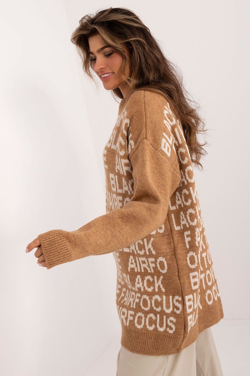 Women's Long Knit Jumper Dress - Oversized Model 199615 | wowstore.live - Wow Store